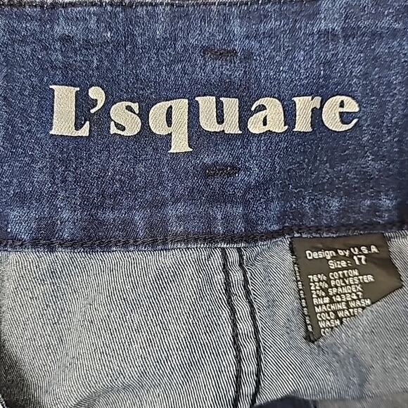 L'square Jeans Jr. Womens Acid Washed 2 Pocket Stretchy Skinny Jeans Sz 17 (NWT) - Picture 9 of 11